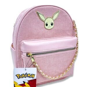 Pokemon 11" Mini Backpack - Pink Corduroy Eevee New‎ With Tags NWT